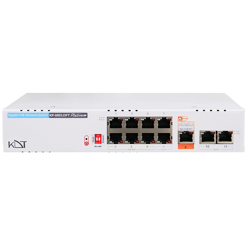 سوئیچ شبکه PoE کی دی تی مدل KP-0803J3FT